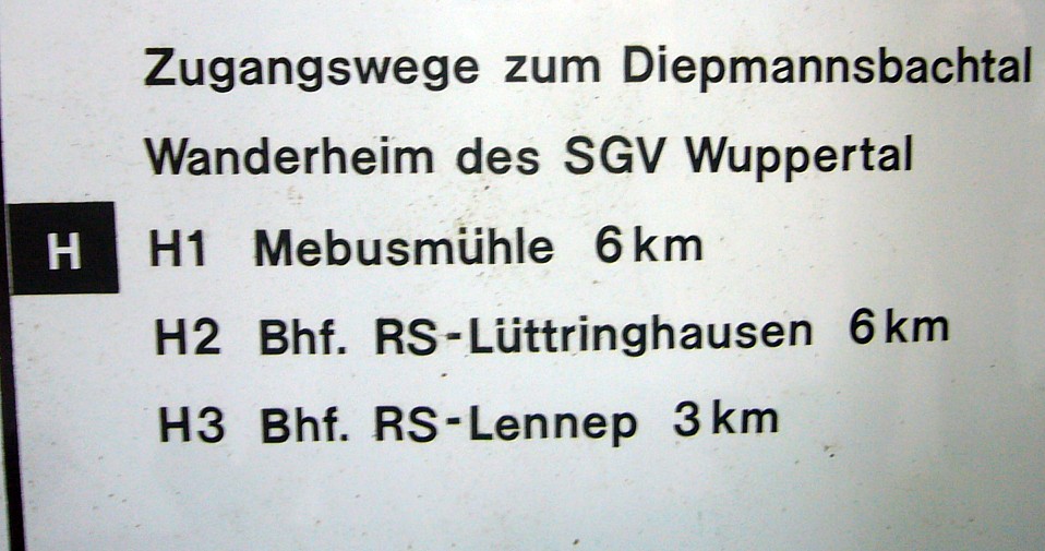 H Zugangswege zum Diepmannsbachtal